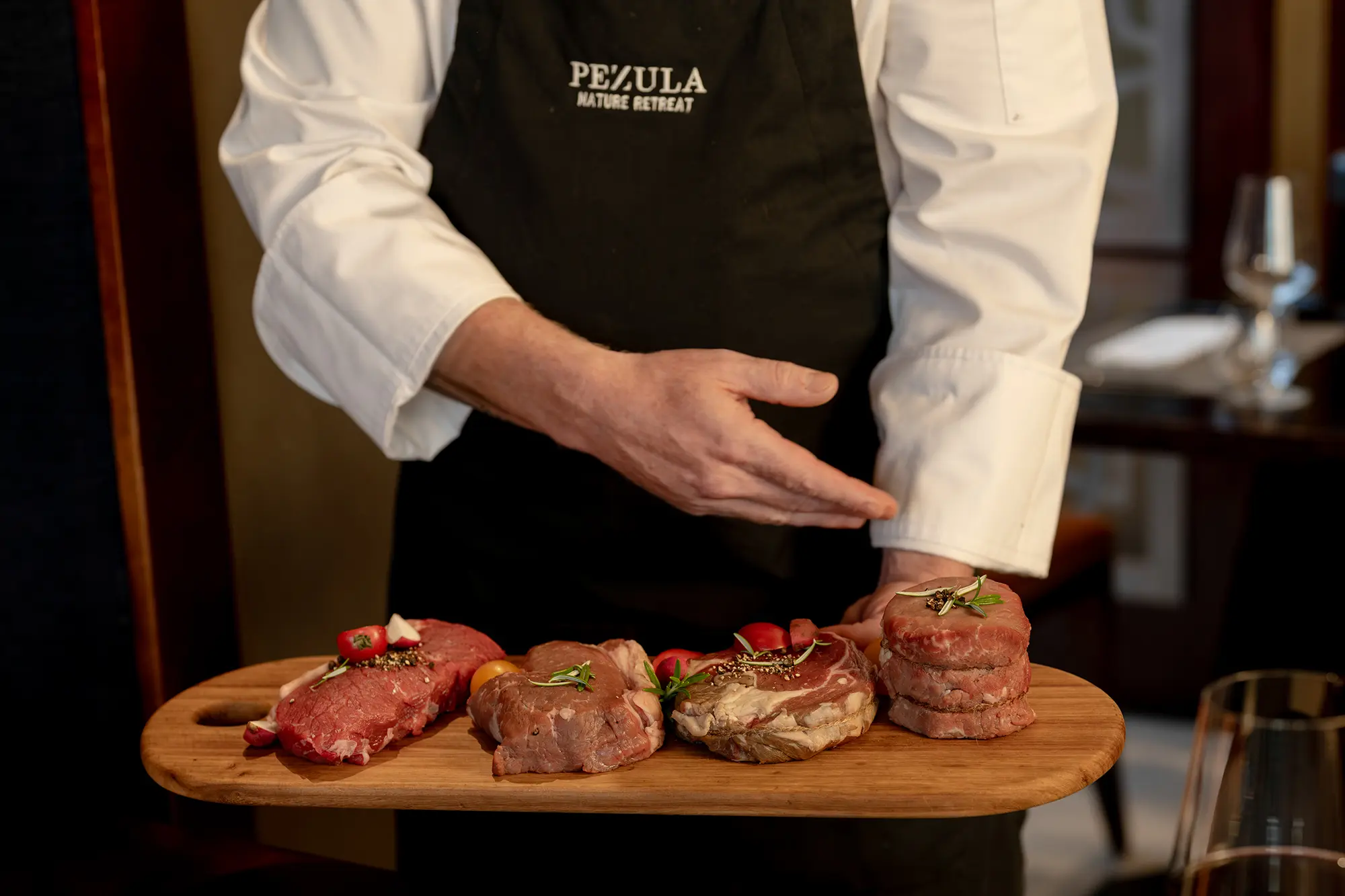 Cuts of steak at Steak Night Pezula Nature Retreat